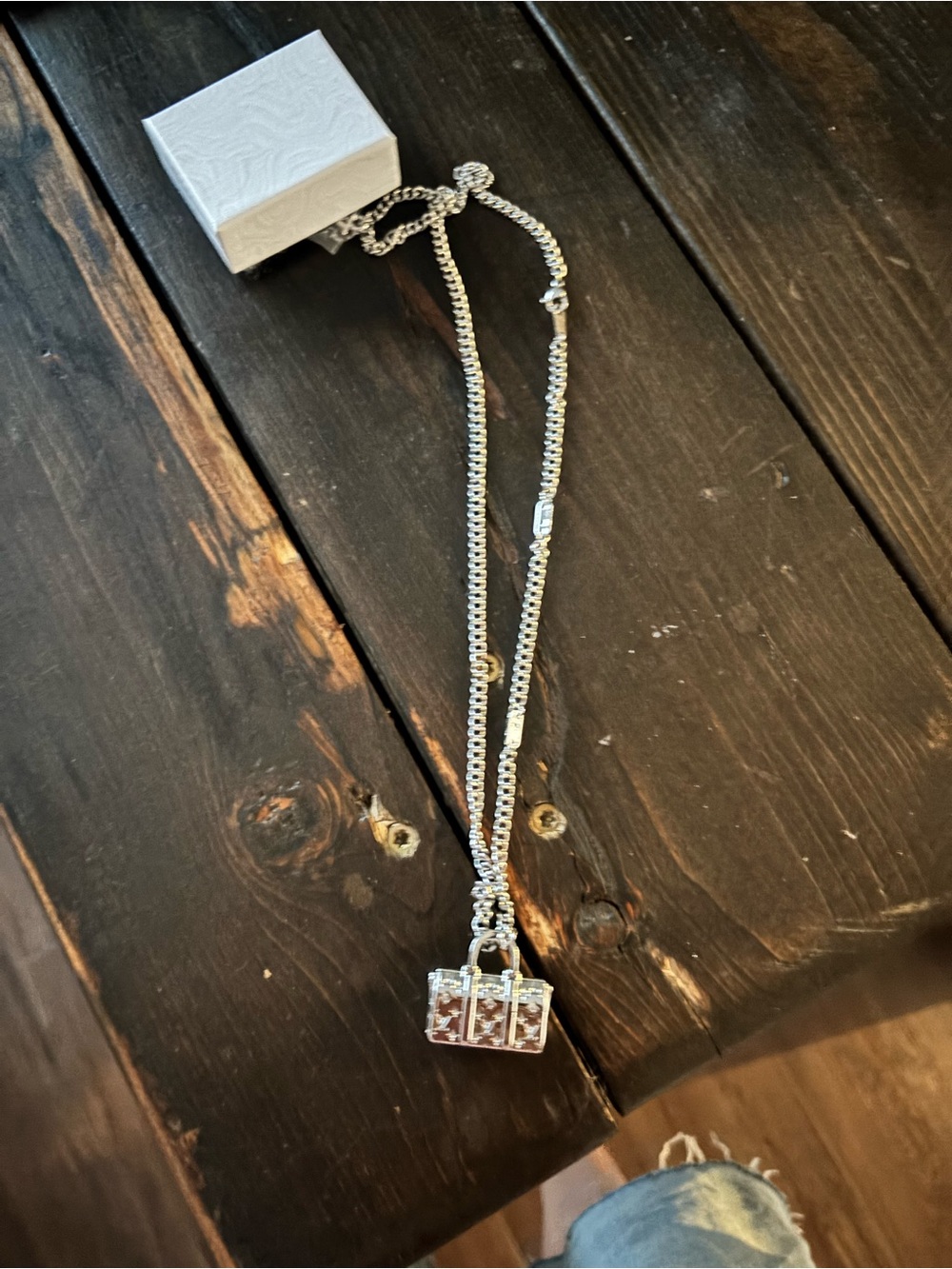 Silver-tone Necklace with beautiful truck
Box , statement